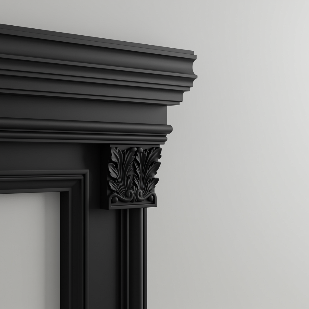 moldura tradicional negra estilo clasico refinado y sobrio