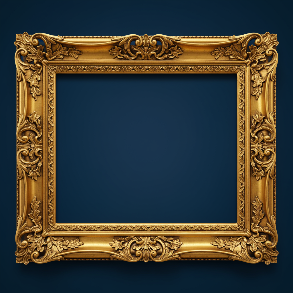 moldura clasica dorada con detalles ornamentales elegantes