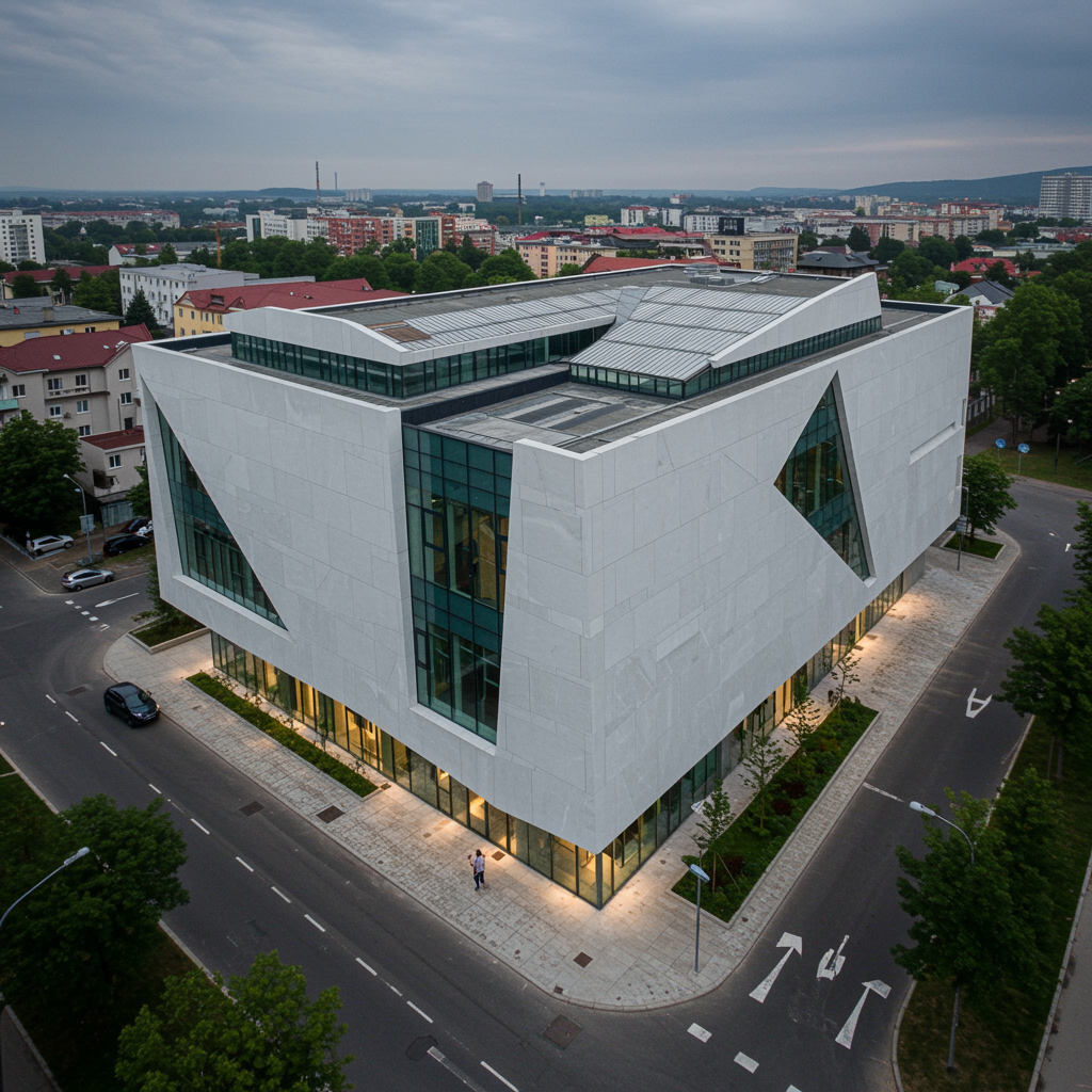 detalle arquitectonico moderno con lineas geometricas destacadas