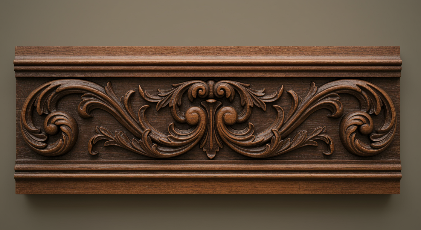 Moldura ornamental tallada